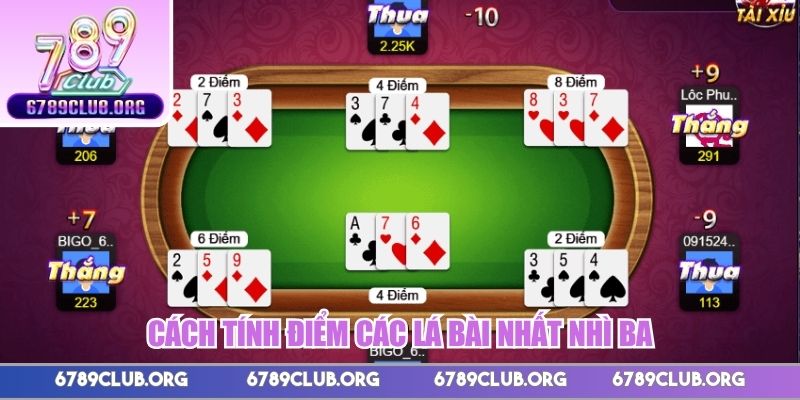 Cách tính điểm các lá bài nhất nhì ba   
