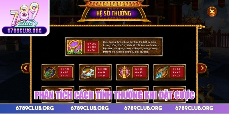 Phân tích cách tính thưởng khi đặt cược trong game